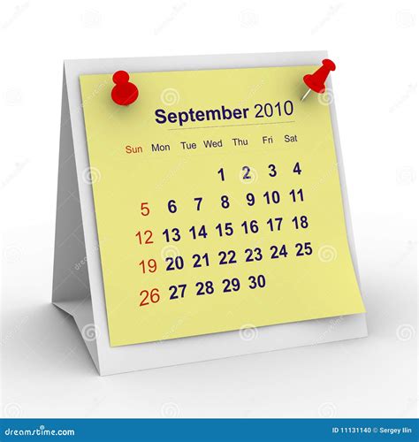 2010 Year Calendar September Stock Illustration Illustration Of