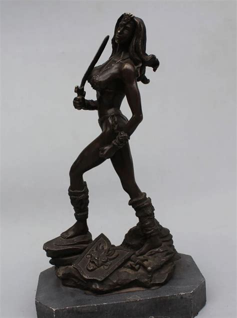 13 Western Art Sculpture Bronze Marble Sexy Belle Warrior Sculpture Statue R0715 B0403 In