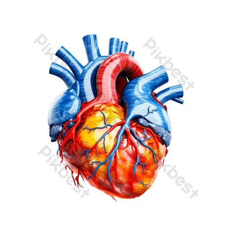 Pretty Realistic Heart Illustration With Isolated Background Png Images