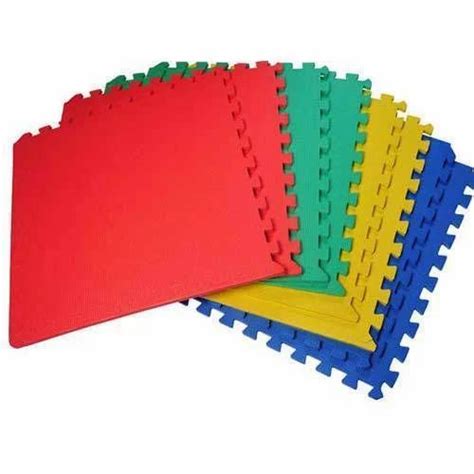 Rubber Red Blue Green Yellow Interlocking Floor Mat 24mm Size 1m X