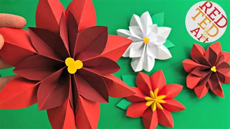 Paper Flower Diy Easy Poinsettia Decor Diy Diy Christmas Decor 3d