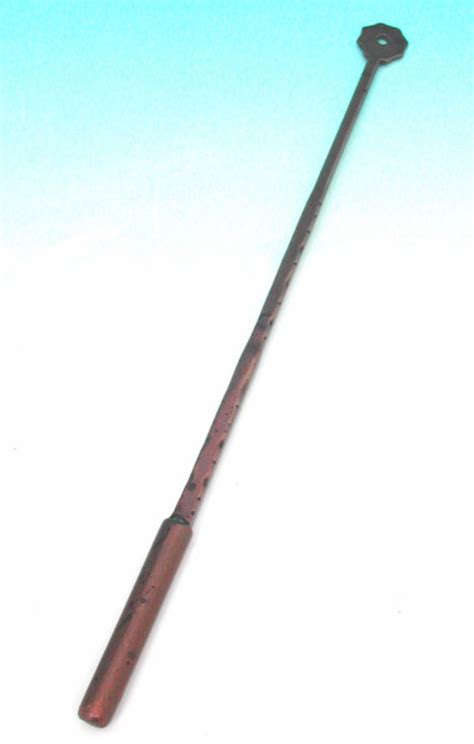 19thc Copper Poking Stick Iron English C1860 80