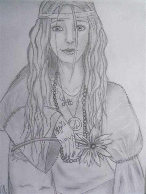 That Hippie Girl By Xitsveronikiox On Deviantart Hippie Girl Drawing