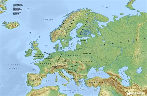 Europe Physical Map Printable Vrogue Co