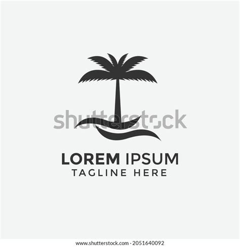 Minimalist Palm Tree Logo Design Template Stock Vector Royalty Free