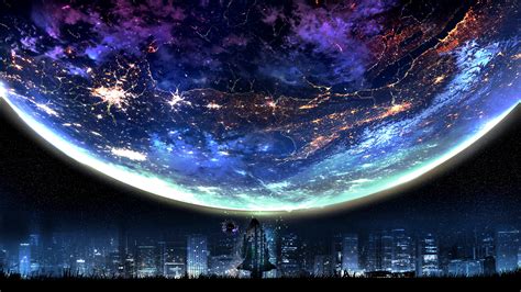 Planet Night City Landscape Scenery Anime 4k 117 Wallpaper Pc