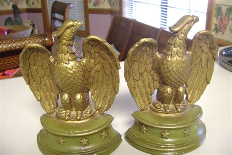 Vintage 1940 Sexton Usa Cast Iron American Eagle Bookends Etsy Vintage Gold Paint American