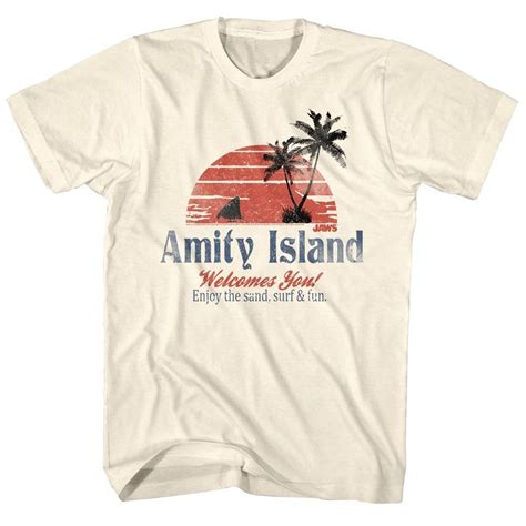 Jaws Amity Island Welcomes You Natural Shirts Etsy