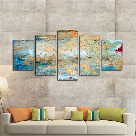 Abstract Strokes Multi Panel Canvas Wall Art Elephantstock