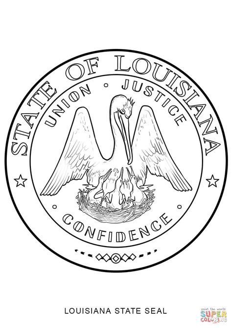 Printable Picture Of Louisiana State Flag Coloring Pages