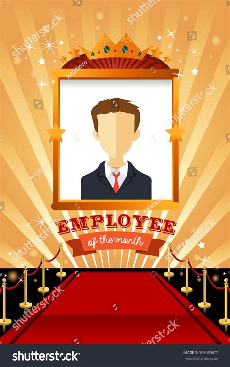 An editable word version of the employee performance review template can be downloaded here. Vector Illustration Employee Month Poster Frame Stock ...