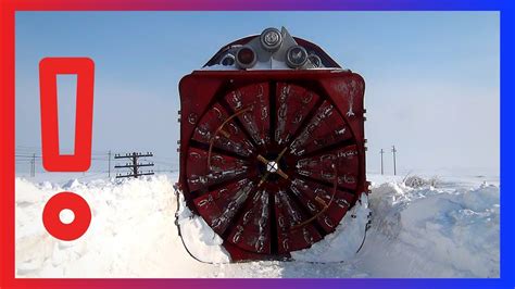 Clearing Railways With Train Rotary Snow Plow Train Snowblower Train