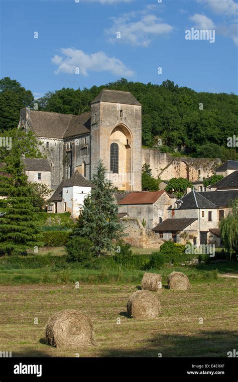 The Medieval Village Saint Amand De Coly With Its Fortified Romanesque