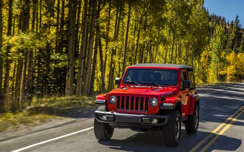 Download Wallpaper 1440x900 Red Jeep Wrangler Suv On Road 1440x900