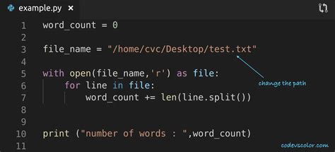 Python Program To Count The Number Of Words In A File Codevscolor