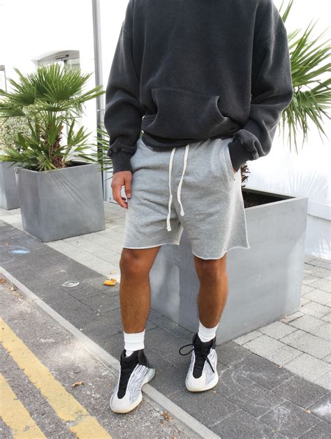 Essential Shorts Paired With The Washed Grey Hoodie Shop Now With Free