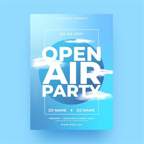 Free Vector Open Air Party Poster Template