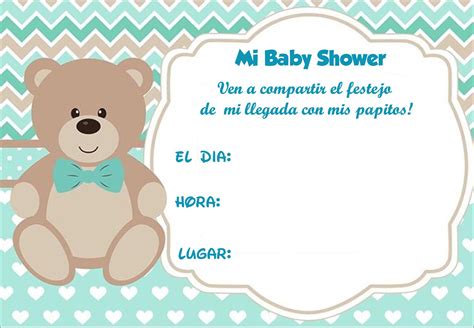 Fiesta Kit Imprimibles Tarjeta De Invitación Gratis Baby Shower Oso