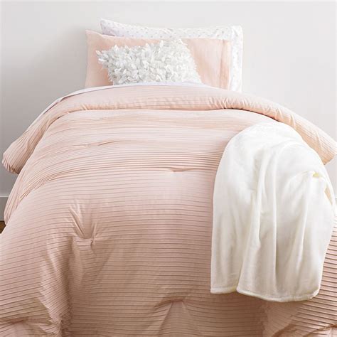 Dawn 4 Piece Bed In A Bag Comforter Set In Ashleigh Pink Twin Twin Xl Texture Polka Dots In