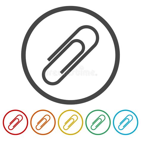 Vector Paper Clip Icons Set Stock Vector Illustration Of Attach Icon