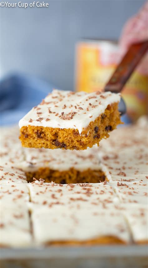 Pumpkin Chocolate Chip Sheet Cake Your Cup Of Cake