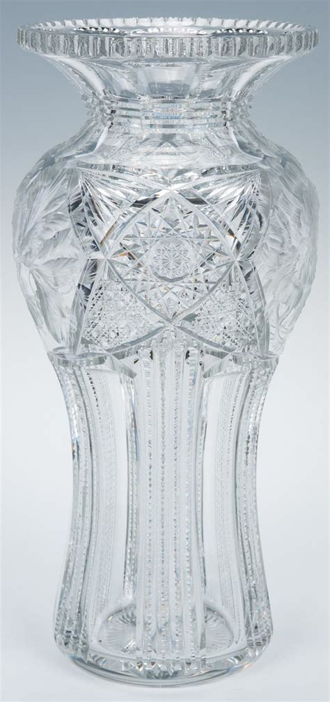 Lot 161 Large American Brilliant Cut Glass Vase Case Auctions