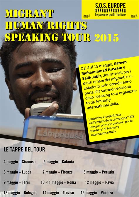 Maggio Speaking Tour Diritti Dei Migranti Amnesty