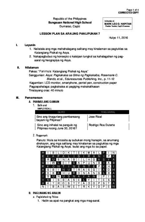 Semi Detailed Lesson Plan In Araling Panlipunan 4 Pangkat Etniko Images