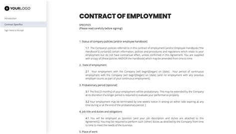 Free Employment Contract Template Uk Better Proposals