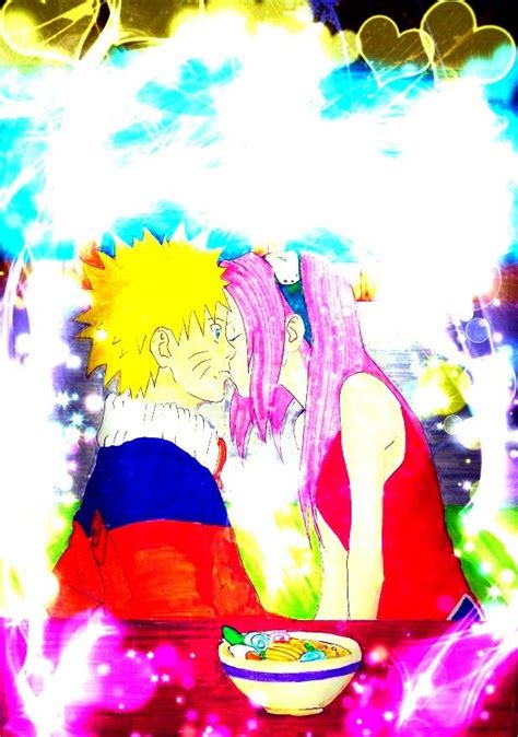 Sakura Kisses Naruto She Tkanks Naruto For Ramennarusaku On Season 1
