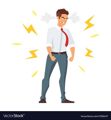 Angry Young Businessman Royalty Free Vector Image