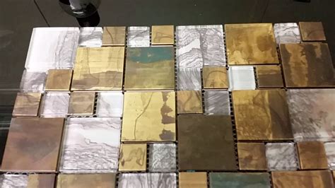 Brass And Glass Mosaic Tiles Youtube