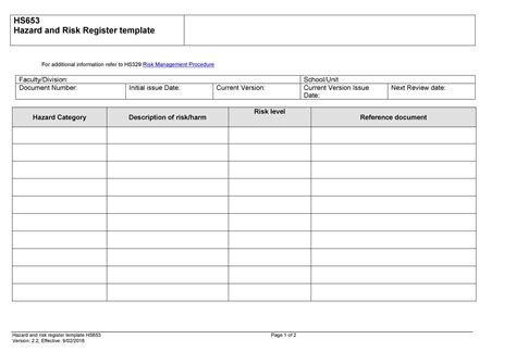 45 Useful Risk Register Templates Word Excel ᐅ TemplateLab