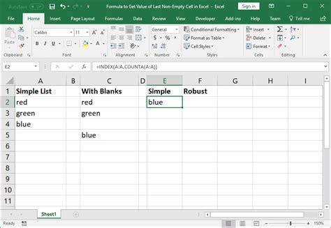 Formula To Get The Last Value From A List In Excel