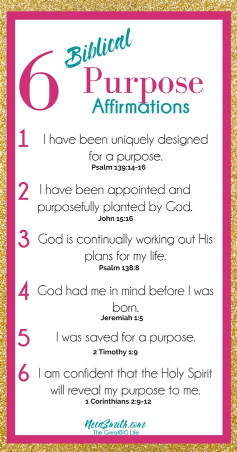 6 Scriptures To Read About Purpose Christian Affirmations How To