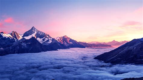 1366x768 Resolution Cloudy Mountains 1366x768 Resolution Wallpaper