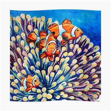 Clown Fish Poster By Eveiart Redbubble