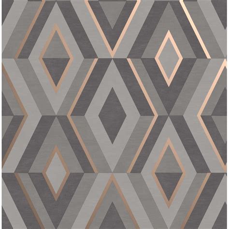 Fine Decor Shard Charcoal Geometric Wallpaper In The Wallpaper