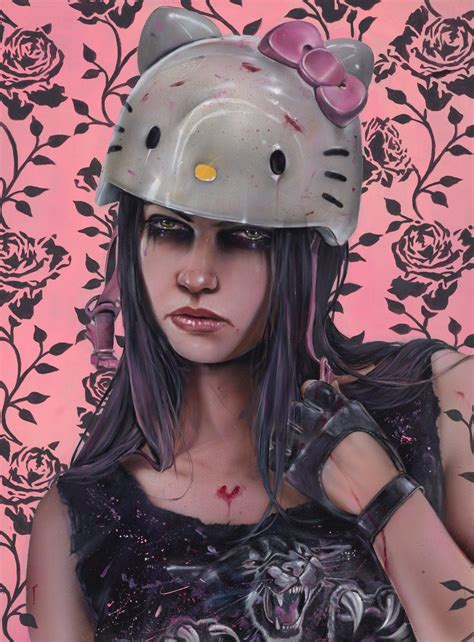 Brian Viveros Hello Kitty Trooper Oil And Acrylic On Wood