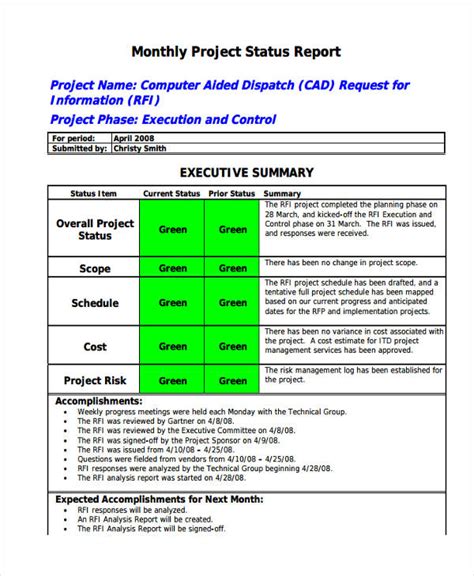 Free 23 Monthly Report Examples And Samples In Pdf Word Pages