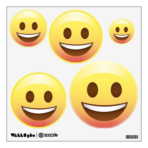 Happy Emoji Face Wall Decals 5 Sizes