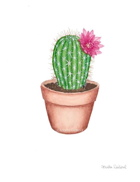 Cactus Art Print Cactus Painting Plant Painting Watercolor Cactus