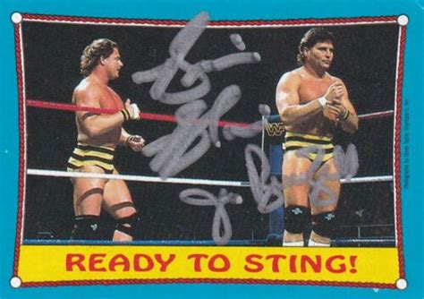 The Killer Bees Jim Brunzell B Brian Blair Signed 1987 Topps WWF