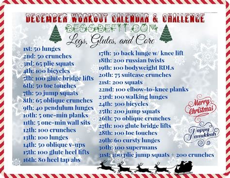 December Workout Challenge Bess Be Fit Workout Challenge Month