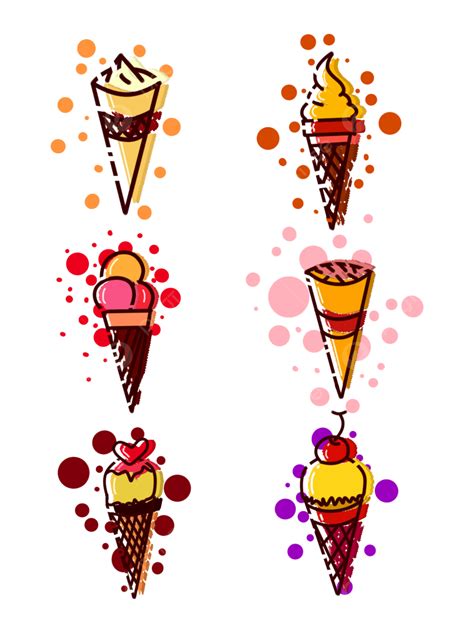 Cartoon Vector Hand Drawn Ice Cream Ice Cream Cartoon Dessert Png