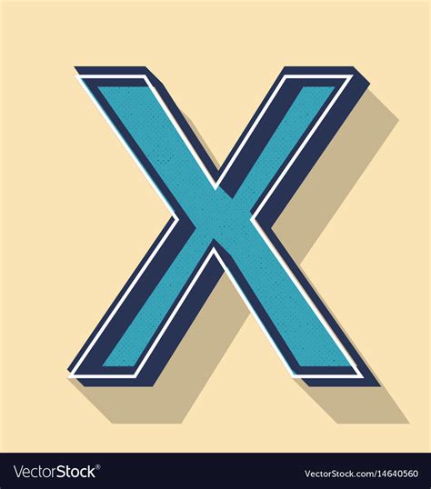 Letter X Retro Text Style Fonts Concept Royalty Free Vector