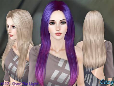 Straight Long Hairstyle Over The Lights By Cazy Sims 3 Hairs