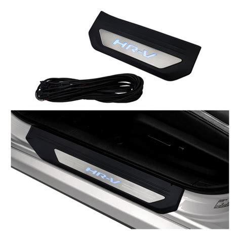 Kit Soleira De Porta Honda Hrv Cromada Com Led Azul Parcelamento