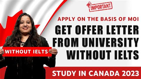 Canada Offer Letter Without Ielts Canada Study Visa Study In Canada