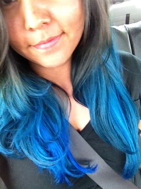 The hair length is gorgeous and has beautiful curls. blue tips on Tumblr